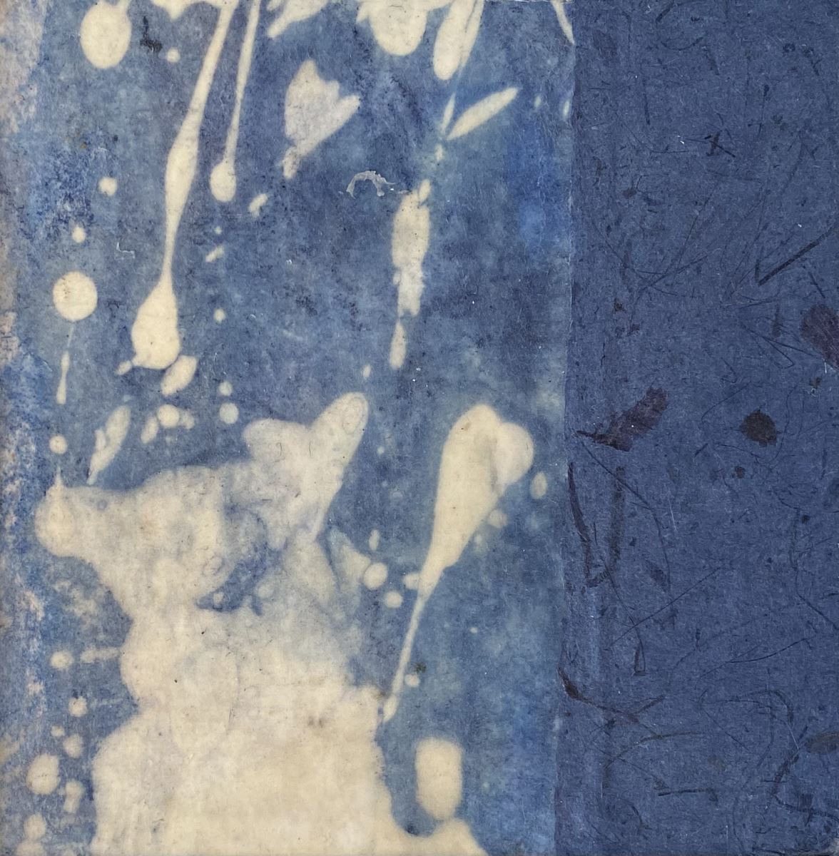 Lily of the Valley, Cyanotype Art, 4x6 Watercolor Paper